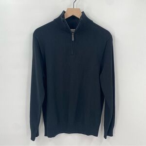 Knit for J. Crew Black 1/4 Zip Up Sweater with Mock Turtleneck Men’s Medium